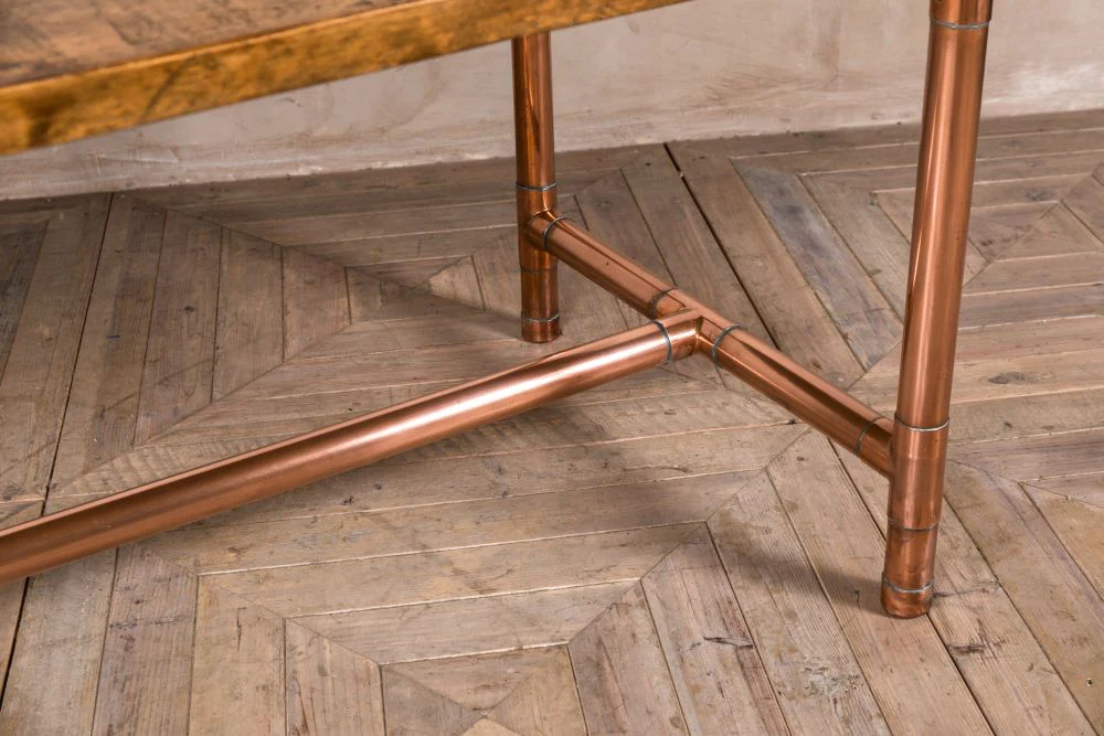 Bespoke Industrial Copper Pipework Table - Image 9