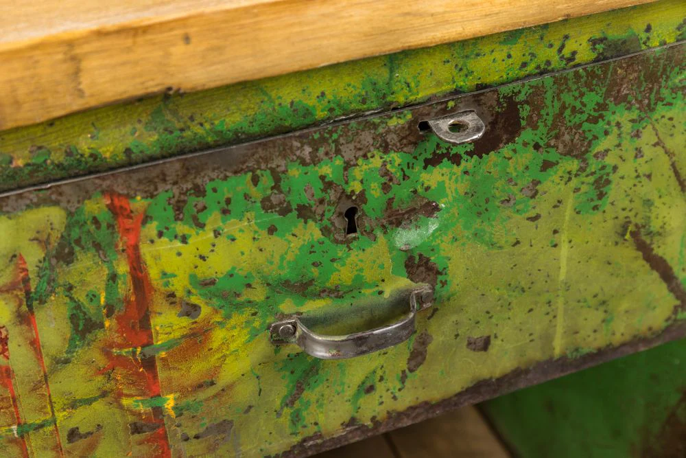 Industrial Green Metal Sideboard - Image 4