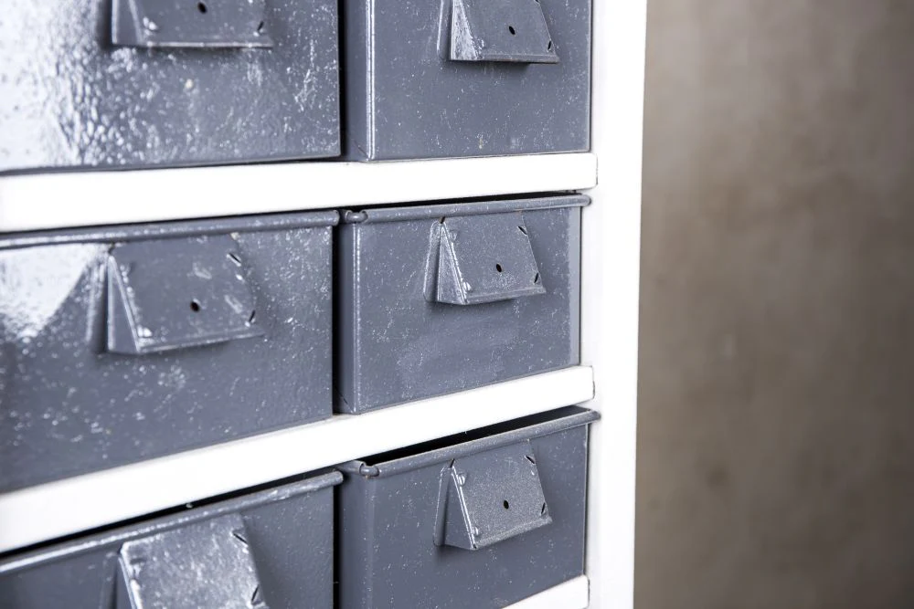 Industrial Metal Bank of Drawers - Image 2
