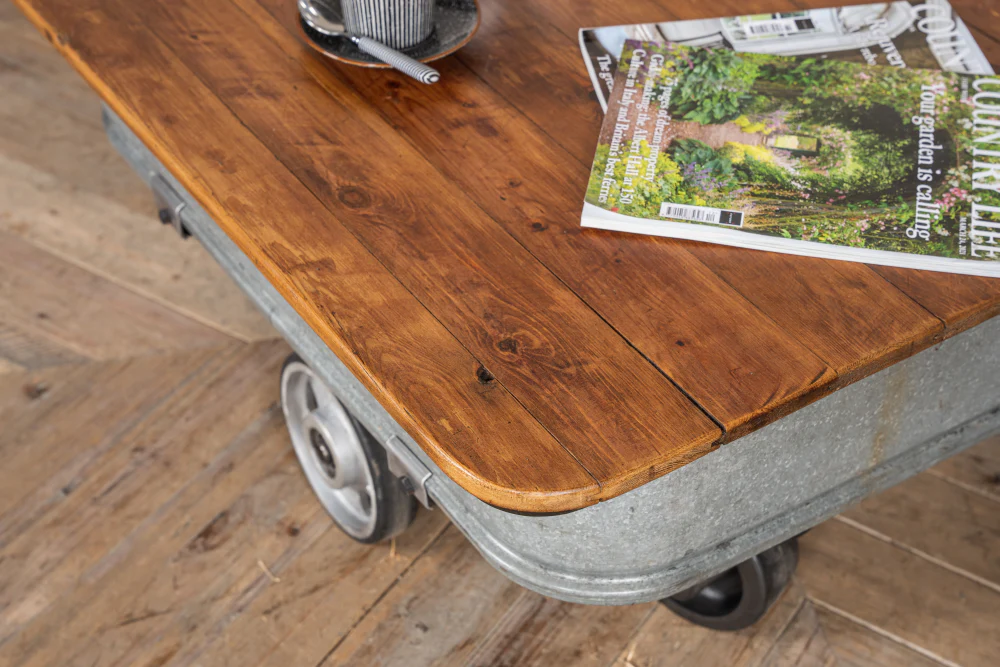 Industrial Coffee Table with Storage - Image 11