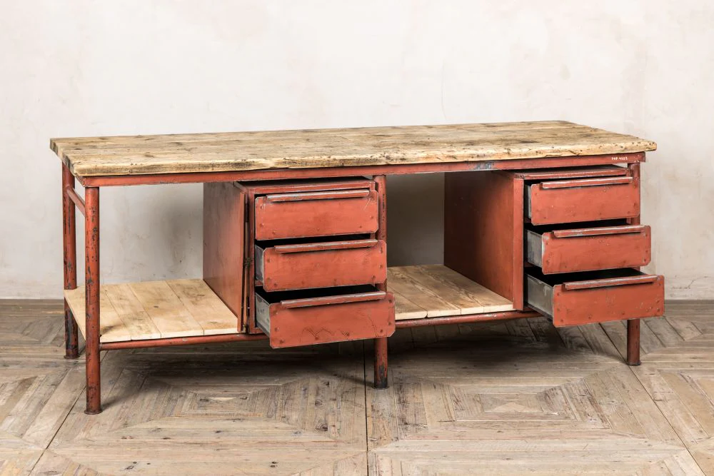 Industrial Metal Sideboard with Wooden Top - Image 2