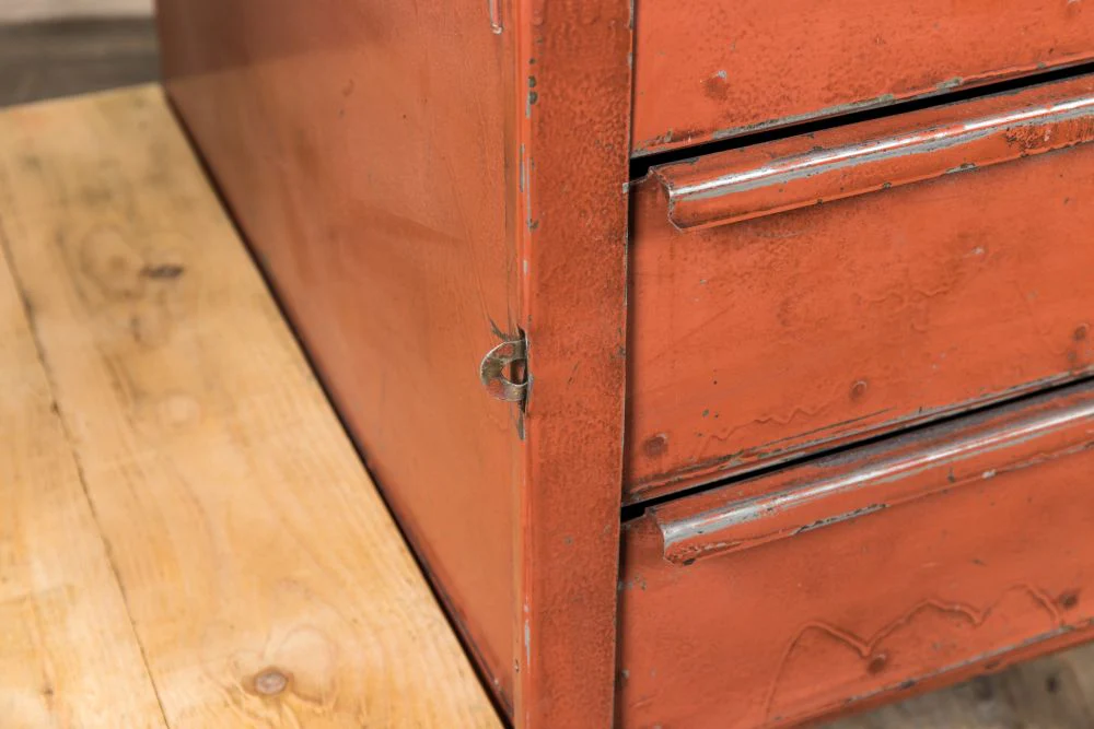 Industrial Metal Sideboard with Wooden Top - Image 3