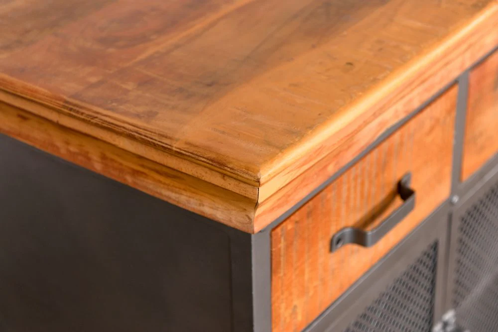 Industrial Reclaimed Two Drawer Sideboard - Image 3