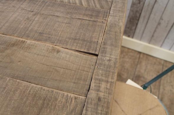 Industrial Style Oak Table/Desk with 4 Stools - Image 13