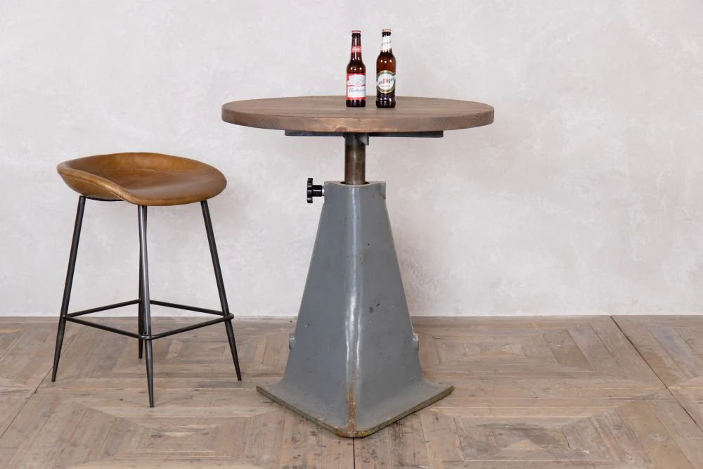 Industrial Style Height Adjustable Bar Table