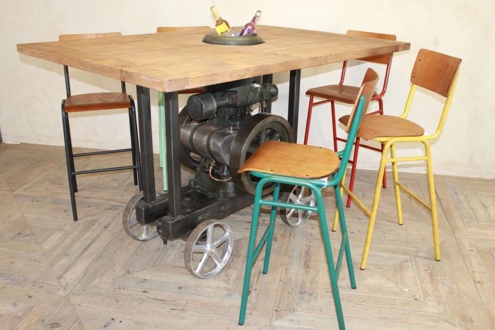 Industrial Style Engine Bar Table - Image 2