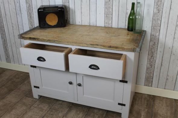 Handmade Industrial Style Sideboard with Cupboards - Image 4