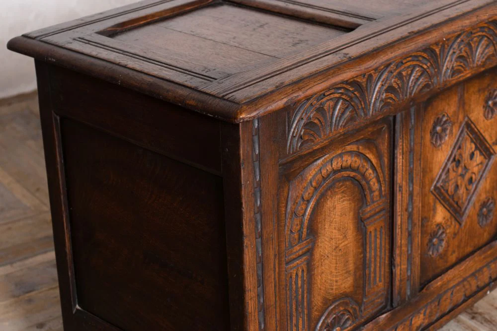 Large Antique Gothic Revival Blanket Box - Image 5