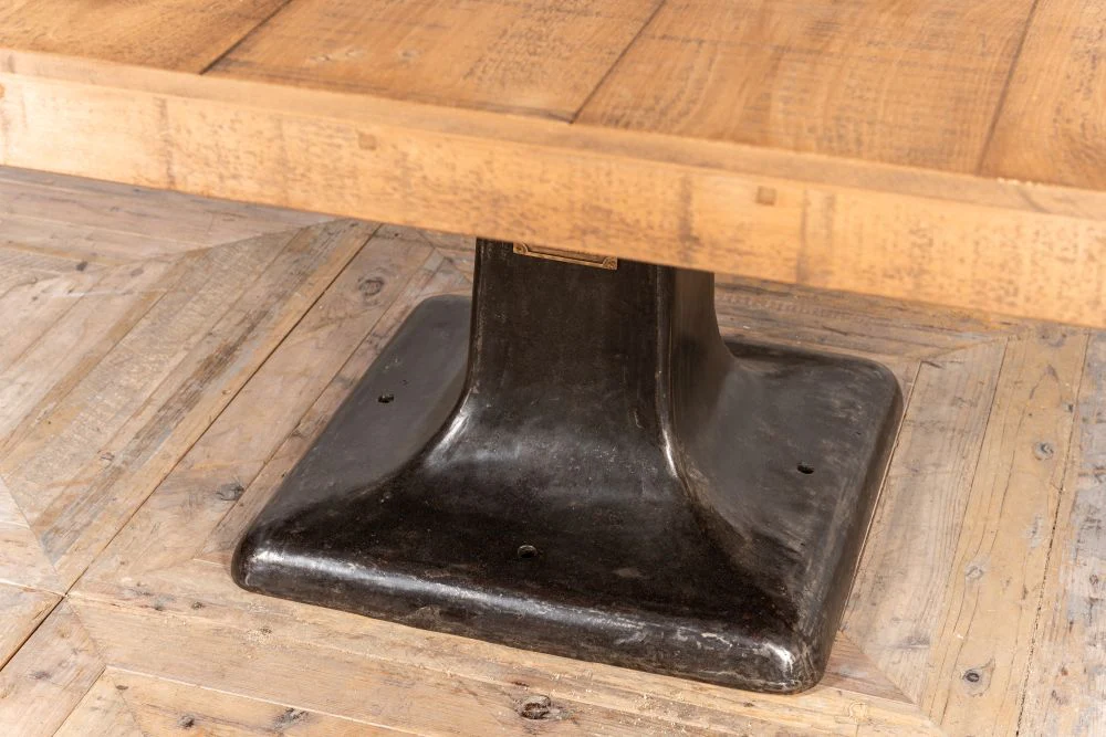 Large Industrial Cast Iron Base Table - Image 5
