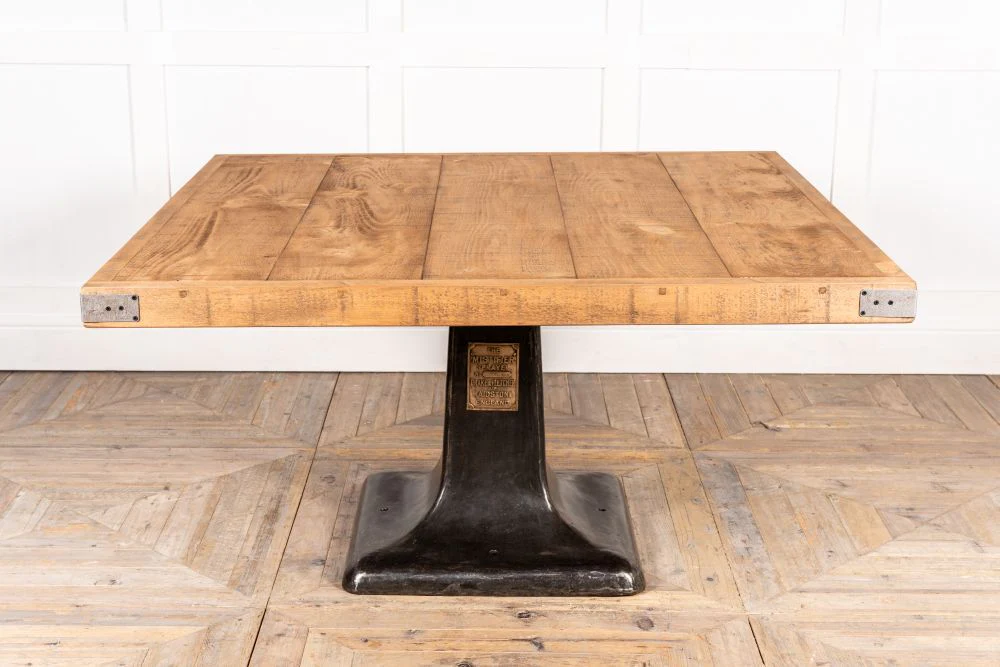 Large Industrial Cast Iron Base Table - Image 7