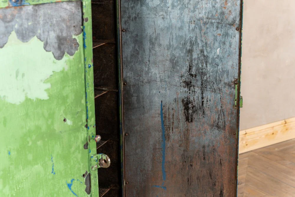 Vintage Distressed Metal Cupboard - Image 11