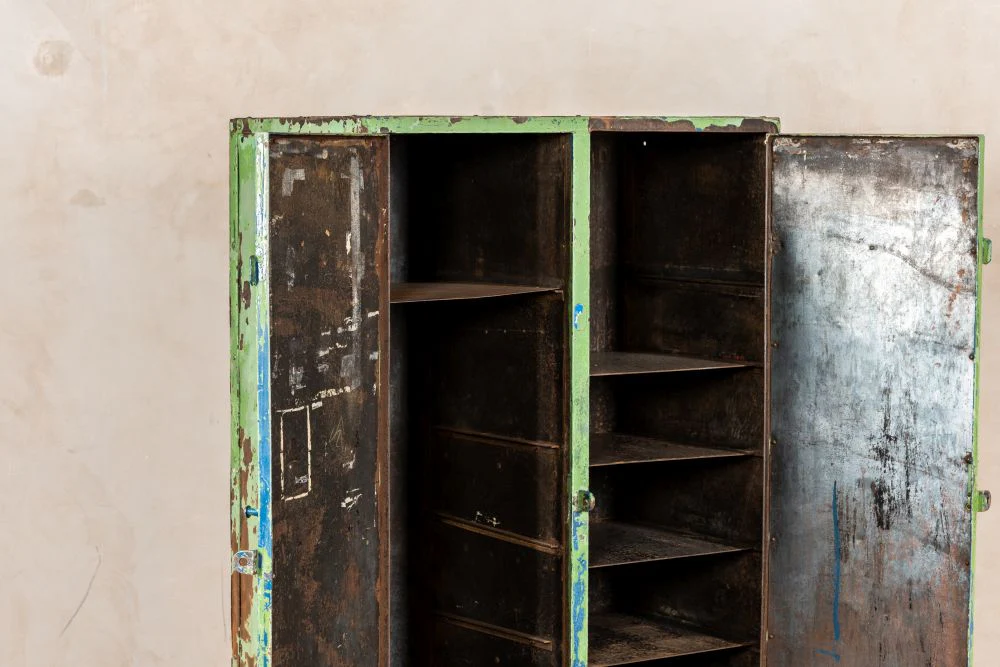 Vintage Distressed Metal Cupboard - Image 13