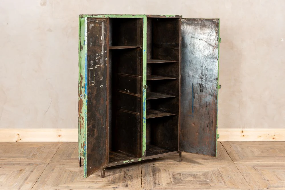 Vintage Distressed Metal Cupboard - Image 14