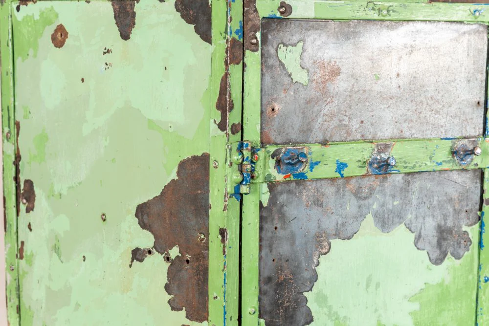 Vintage Distressed Metal Cupboard - Image 8