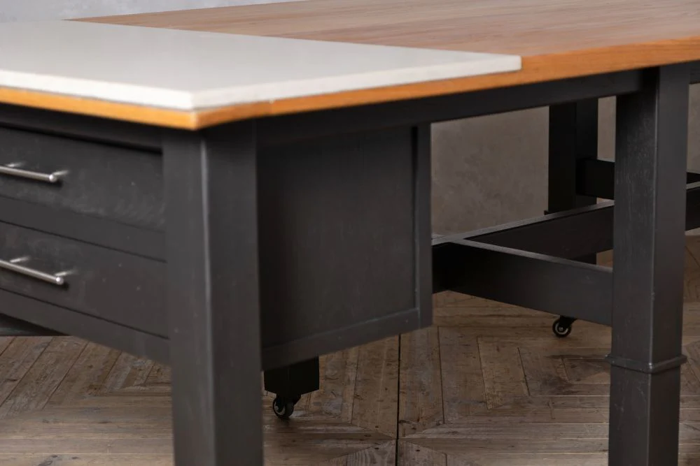 Large Kitchen Table Island on Castors - Image 10