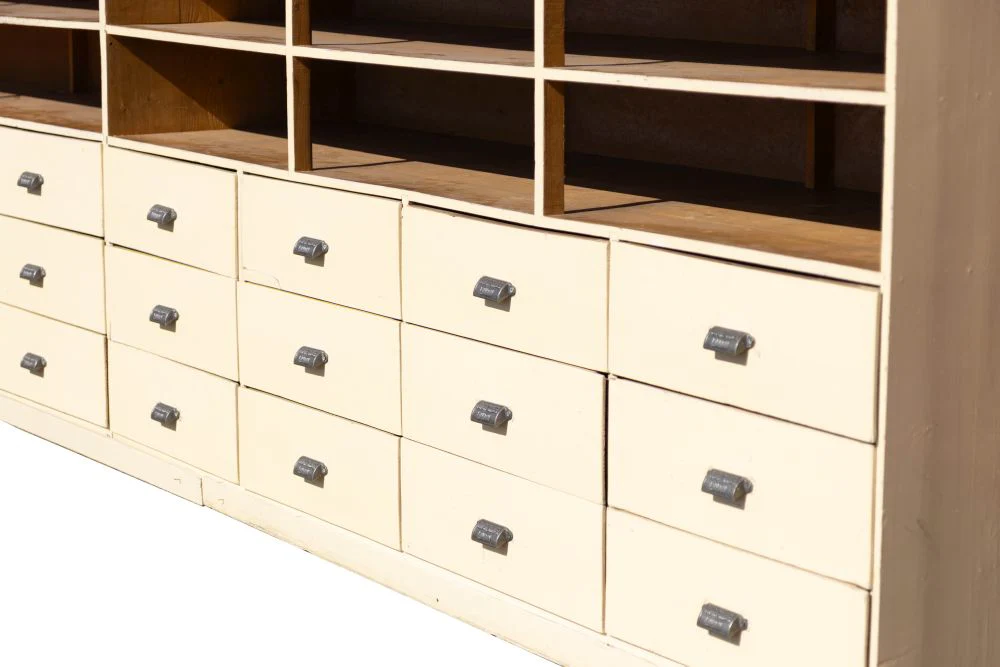Large Commercial Haberdashery Pine Housekeeper's Cupboard - Image 12