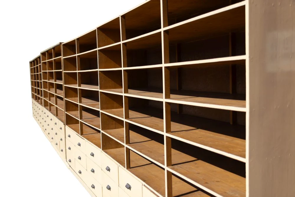 Large Commercial Haberdashery Pine Housekeeper's Cupboard - Image 7