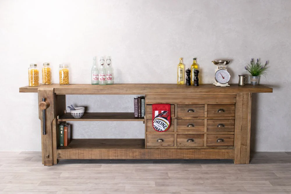 Large Rustic Sideboard with Vice