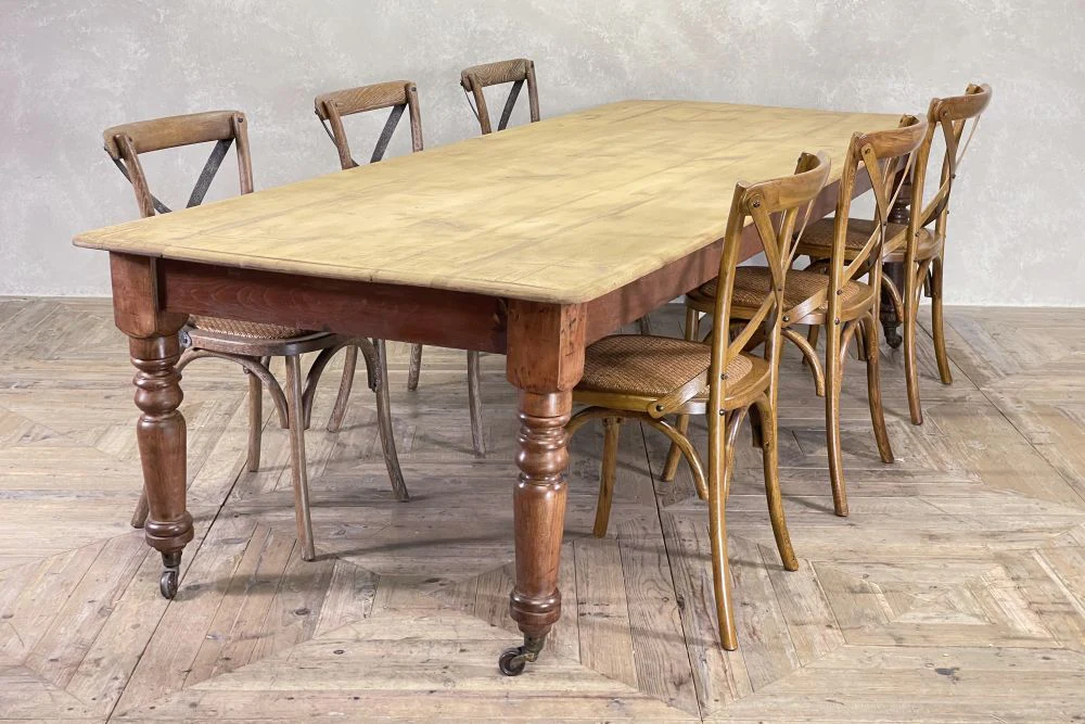 Large Victorian Pine Kitchen Table