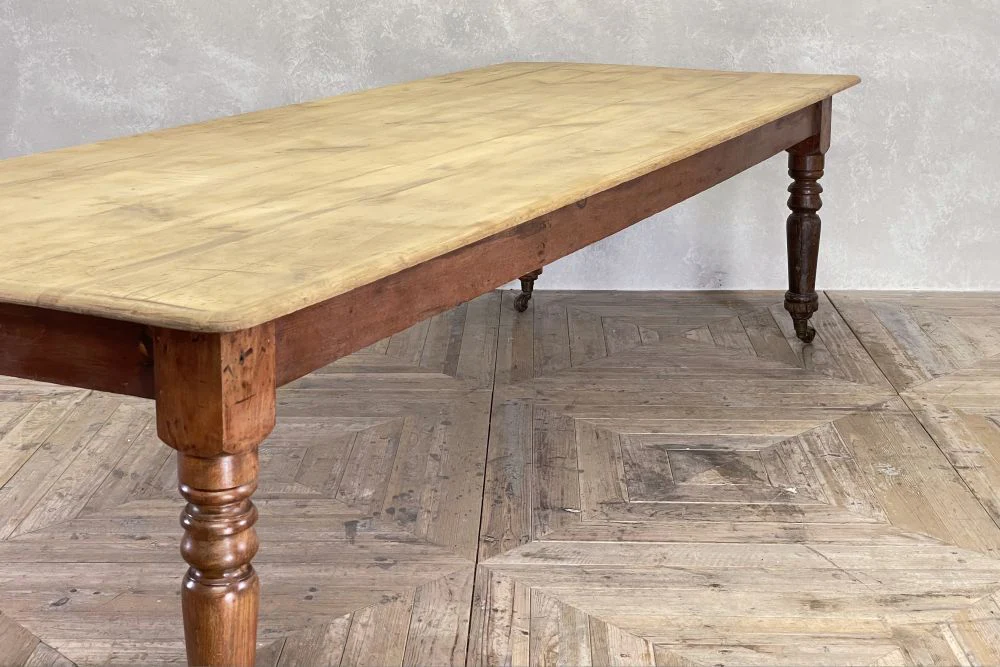 Large Victorian Pine Kitchen Table - Image 6