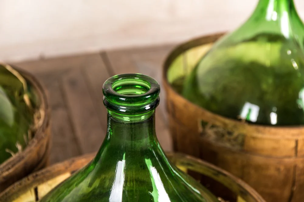 Large Vintage Wine Bottles with Barrel - Image 4