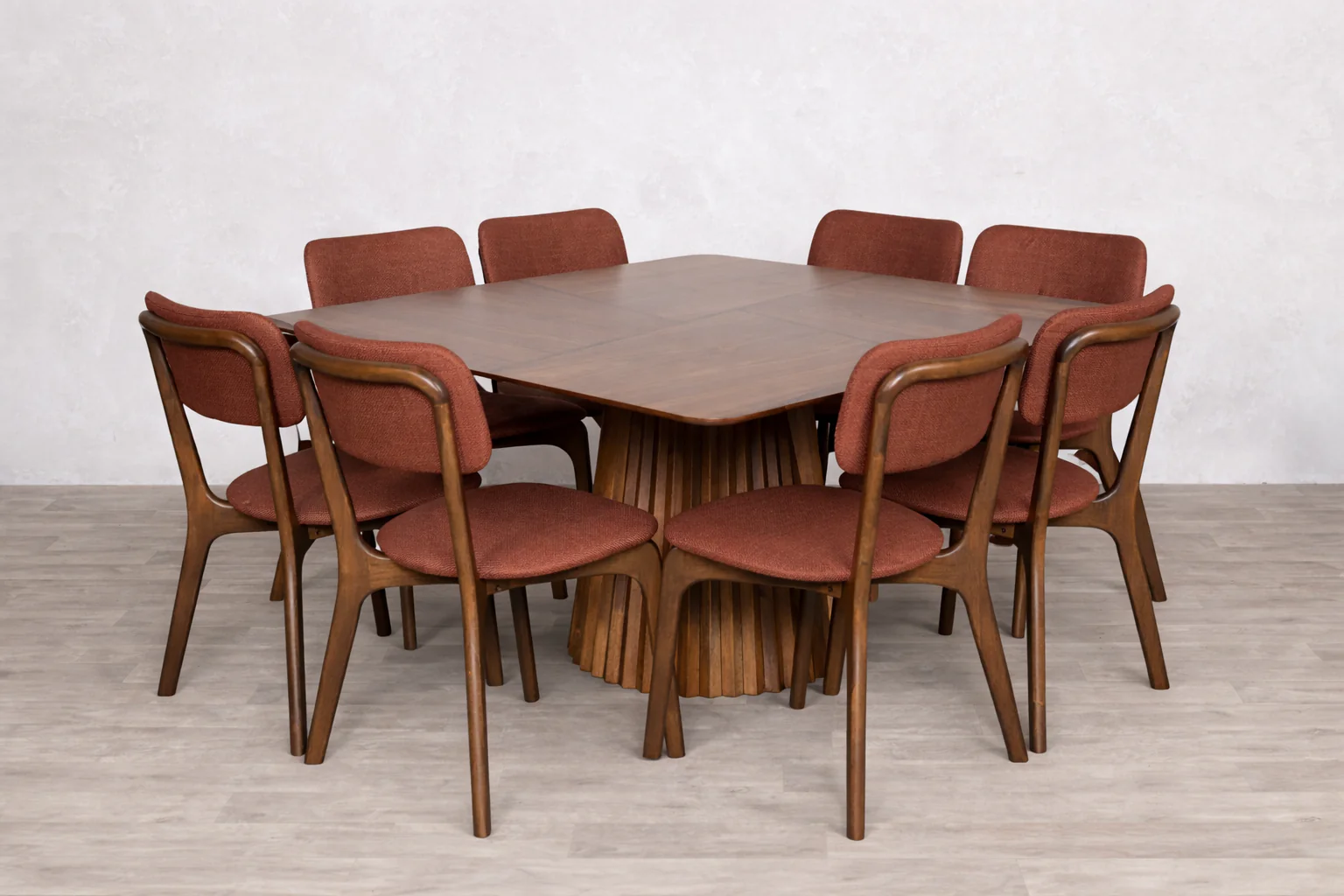Layla Square Dining Table with 8 Layla Chairs Set - Image 5