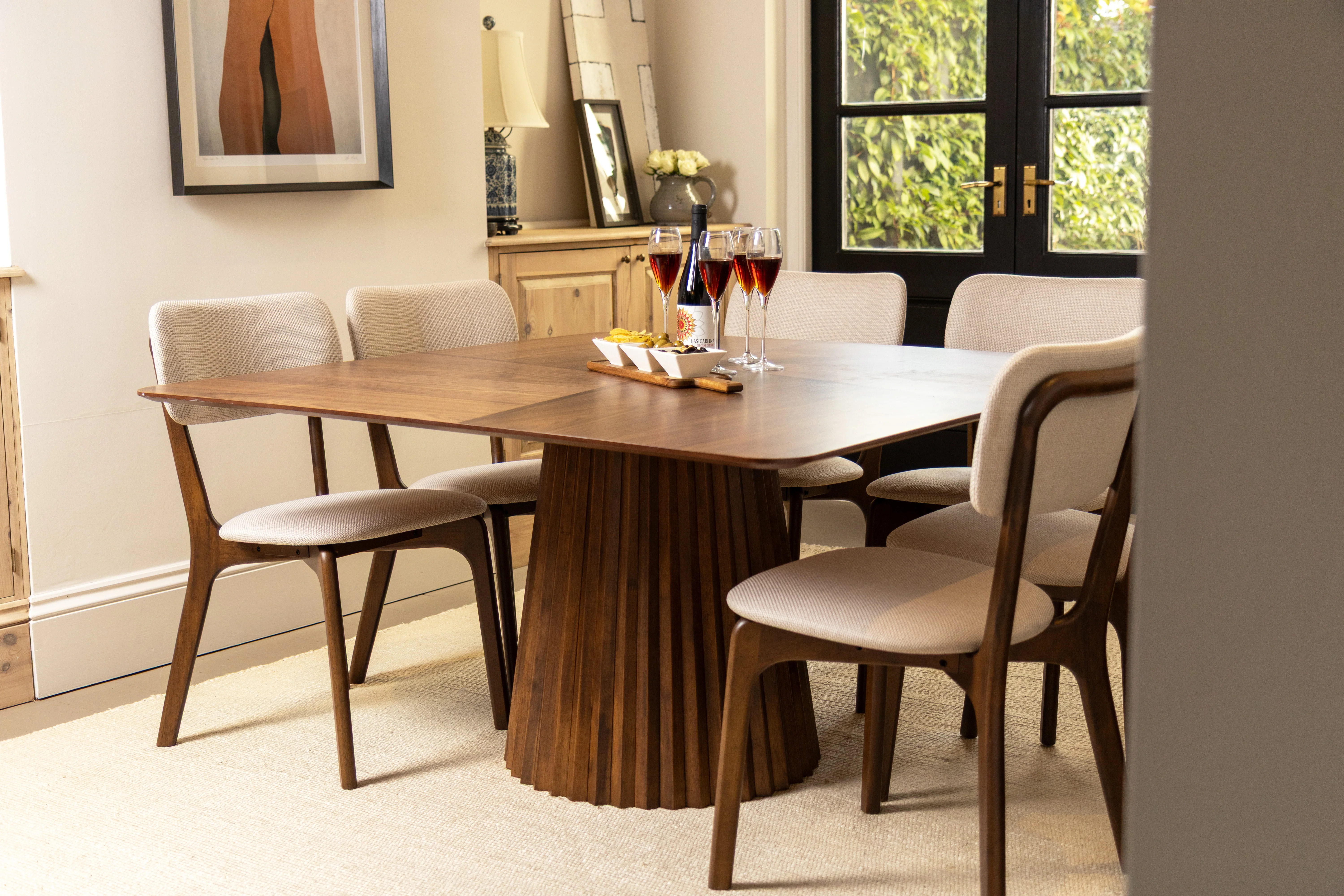 Layla Square Dining Table with 8 Layla Chairs Set - Image 7