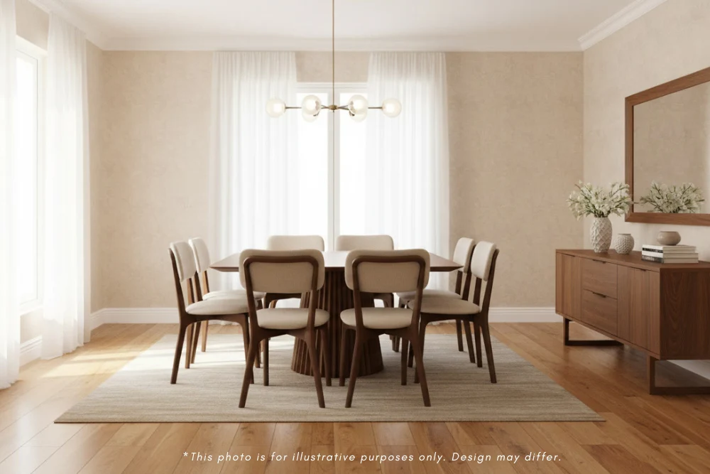 Layla Square Dining Table with 8 Layla Chairs Set - Image 8