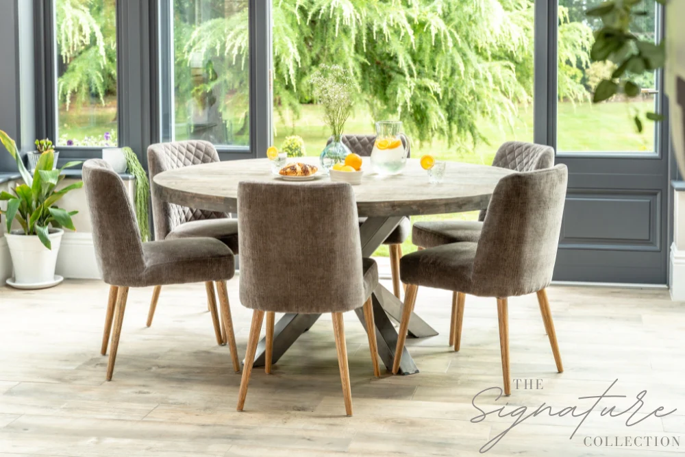 Leamington Round Oak Dining Table - Image 15
