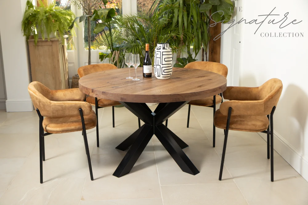 Leamington Round Oak Dining Table - Image 3
