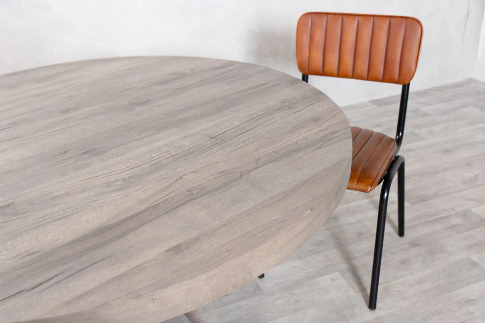 Leamington Round Oak Dining Table - Image 39
