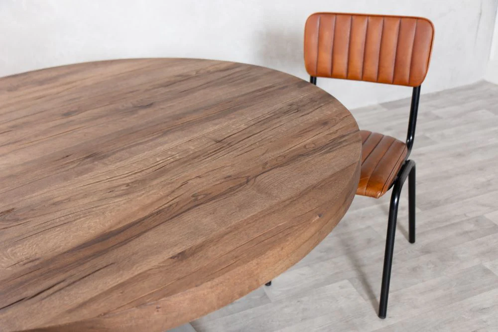 Leamington Round Oak Dining Table - Image 9