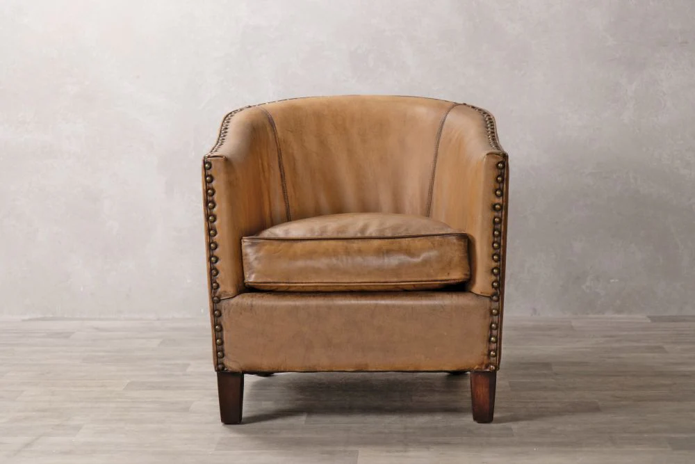 Wolseley Leather Tub Armchair - Image 4