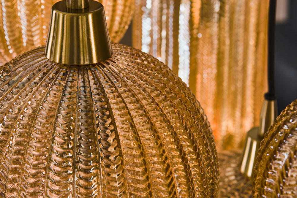 Leyla Amber Glass 7 String Pendant Light - Image 3