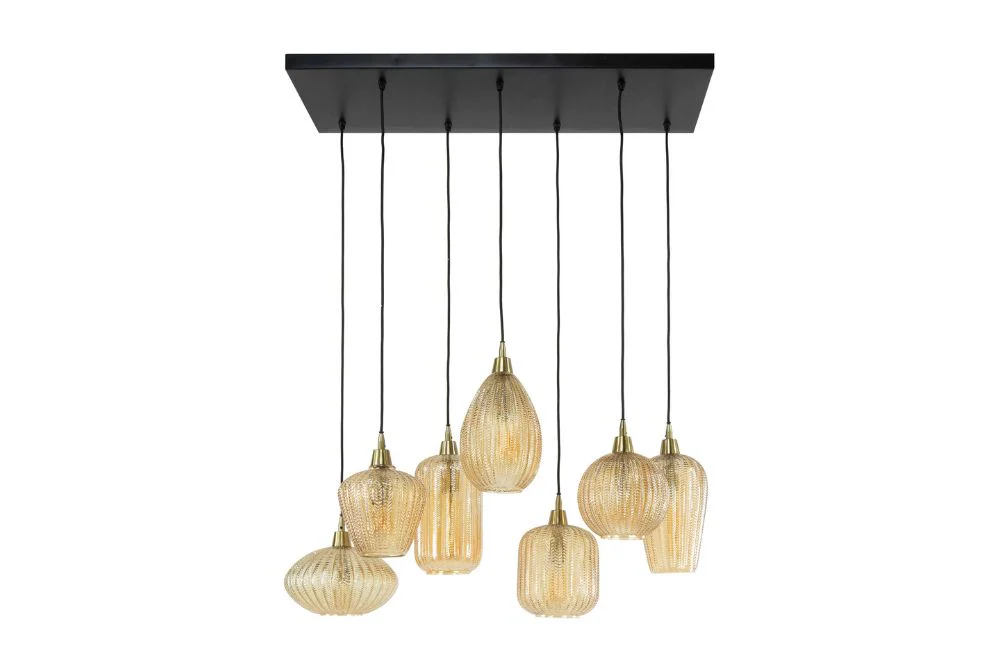 Leyla Amber Glass 7 String Pendant Light - Image 5