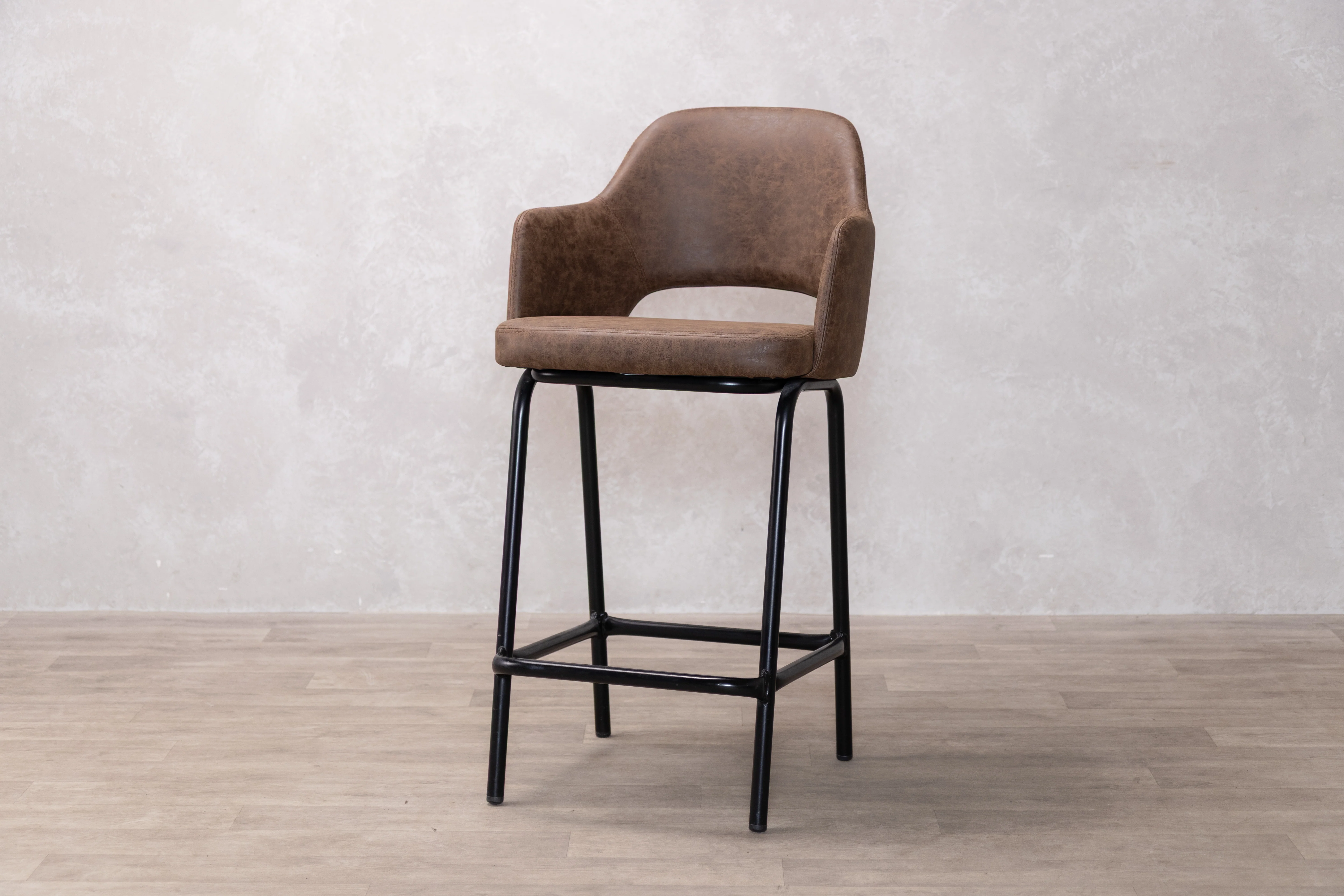 Lincoln Bar Stools in Mid Brown - SECONDS ITEM - Image 3