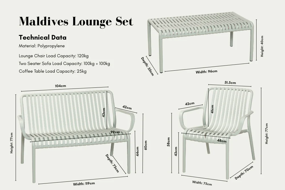 Maldives Four Piece Outdoor Lounge Set - Image 54