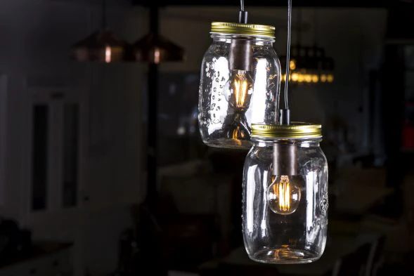 Five Bulb Mason Jar Pendant Light - Image 2