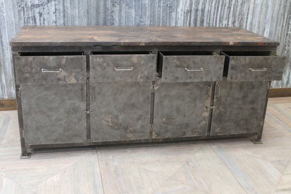 Large Metal Industrial Sideboard - Image 2