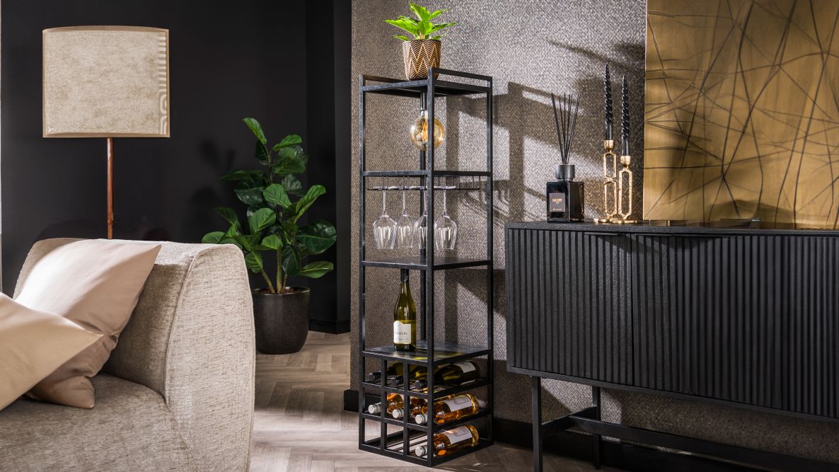 Metal Wine Rack with Light - Image 2