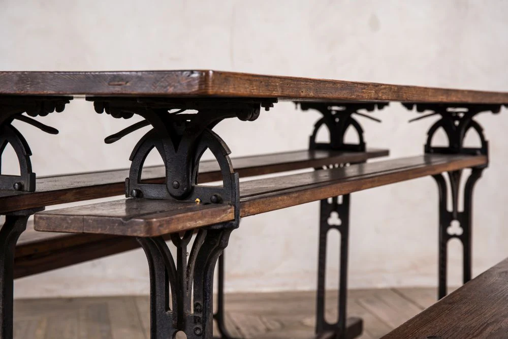 Pair of Metamorphic School Tables and Benches - Image 10