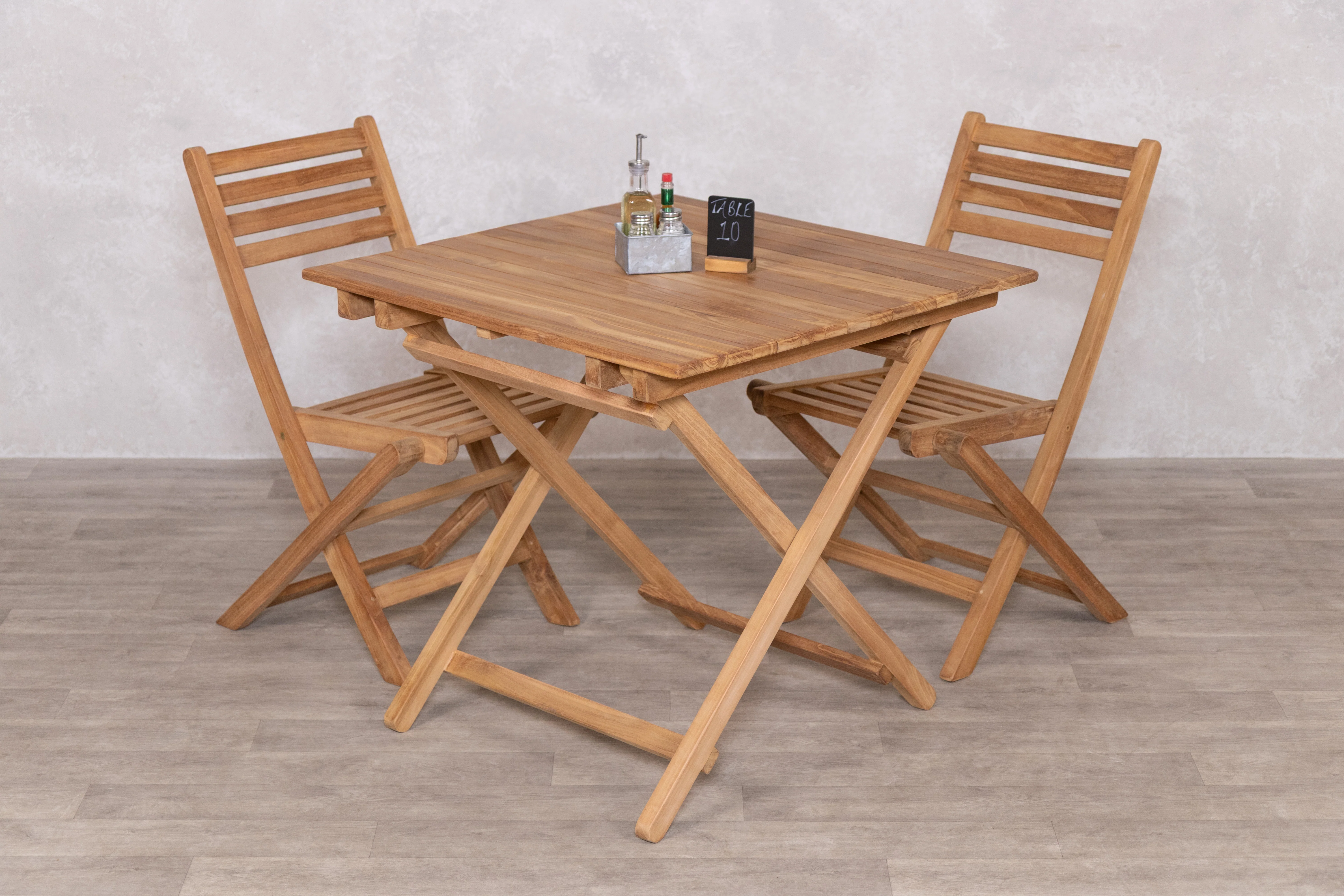 Meza Square Teak Outdoor Folding Table - Image 22