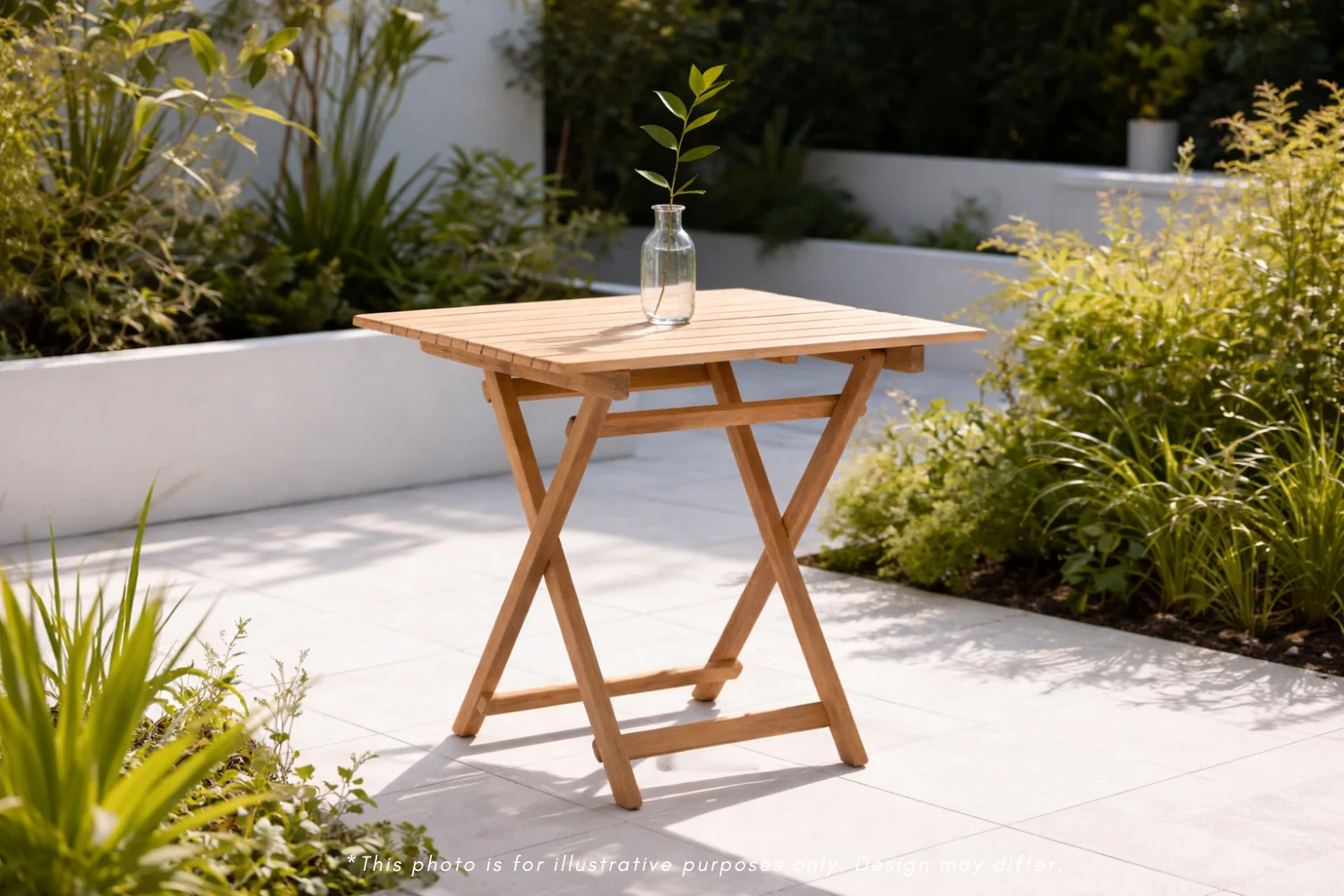 Meza Square Teak Outdoor Folding Table - Image 7
