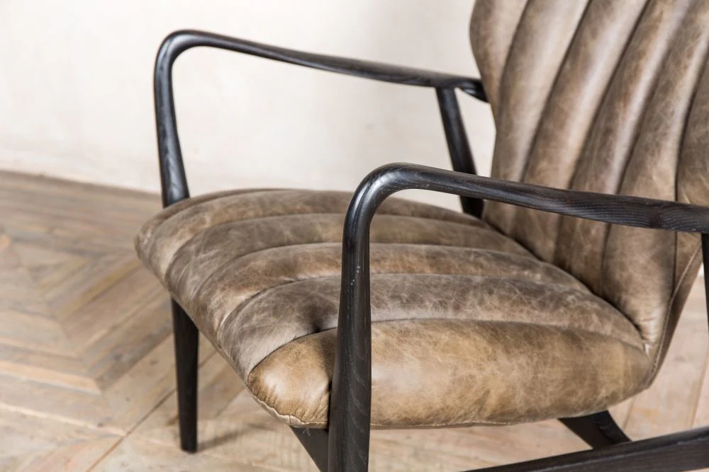 Ludlow Leather Mid Century Style Chair - Image 13