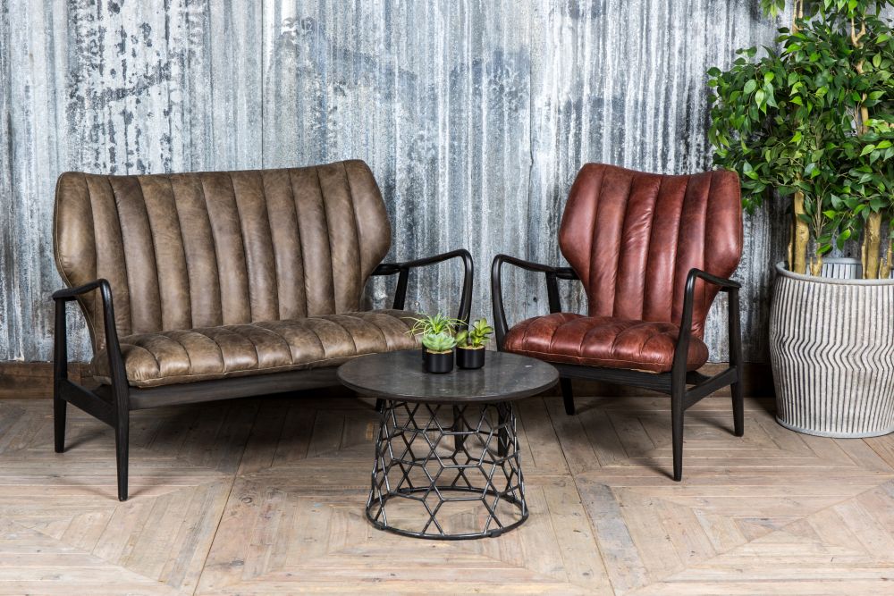 Ludlow Leather Mid Century Style Chair - Image 17