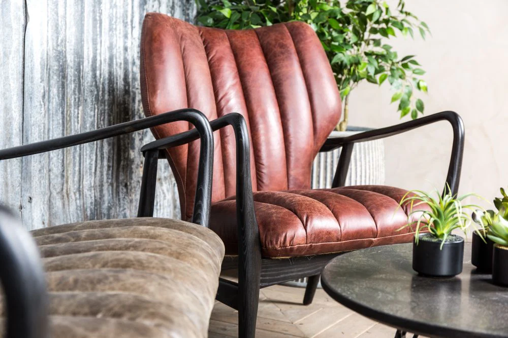 Ludlow Leather Mid Century Style Chair - Image 21
