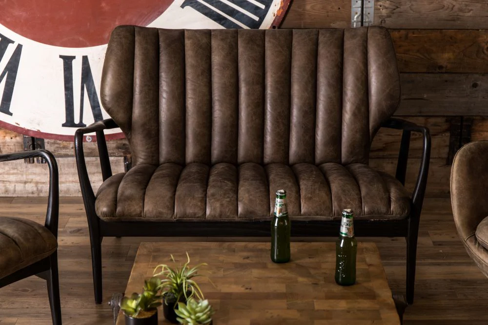 Ludlow Leather Mid Century Style Sofa - Image 18