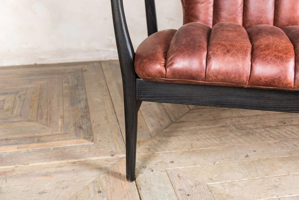Ludlow Leather Mid Century Style Sofa - Image 6