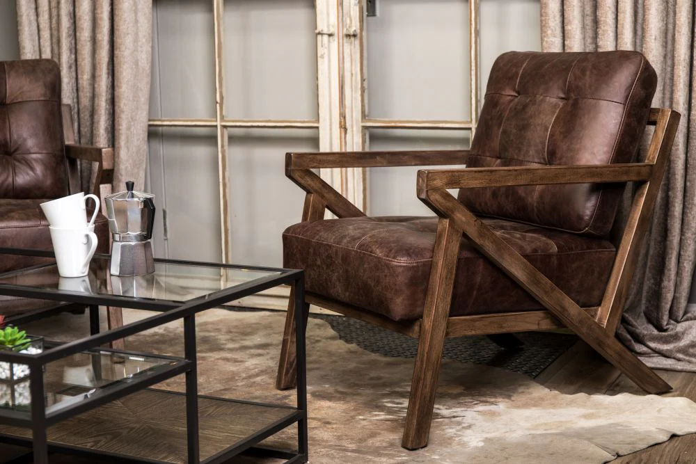 Brighton Leather Mid-century Z Lounge Chair - Image 25