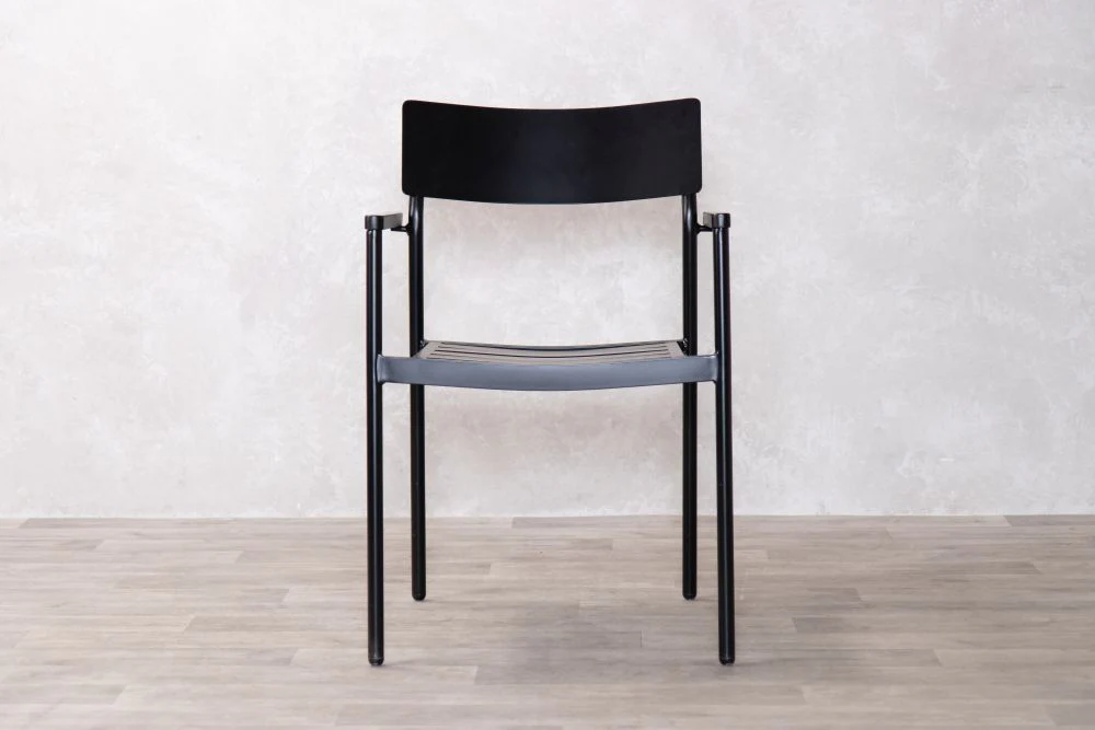 Miami Outdoor Set - White Top -  Black Frame & 2 Black Chairs - Image 17